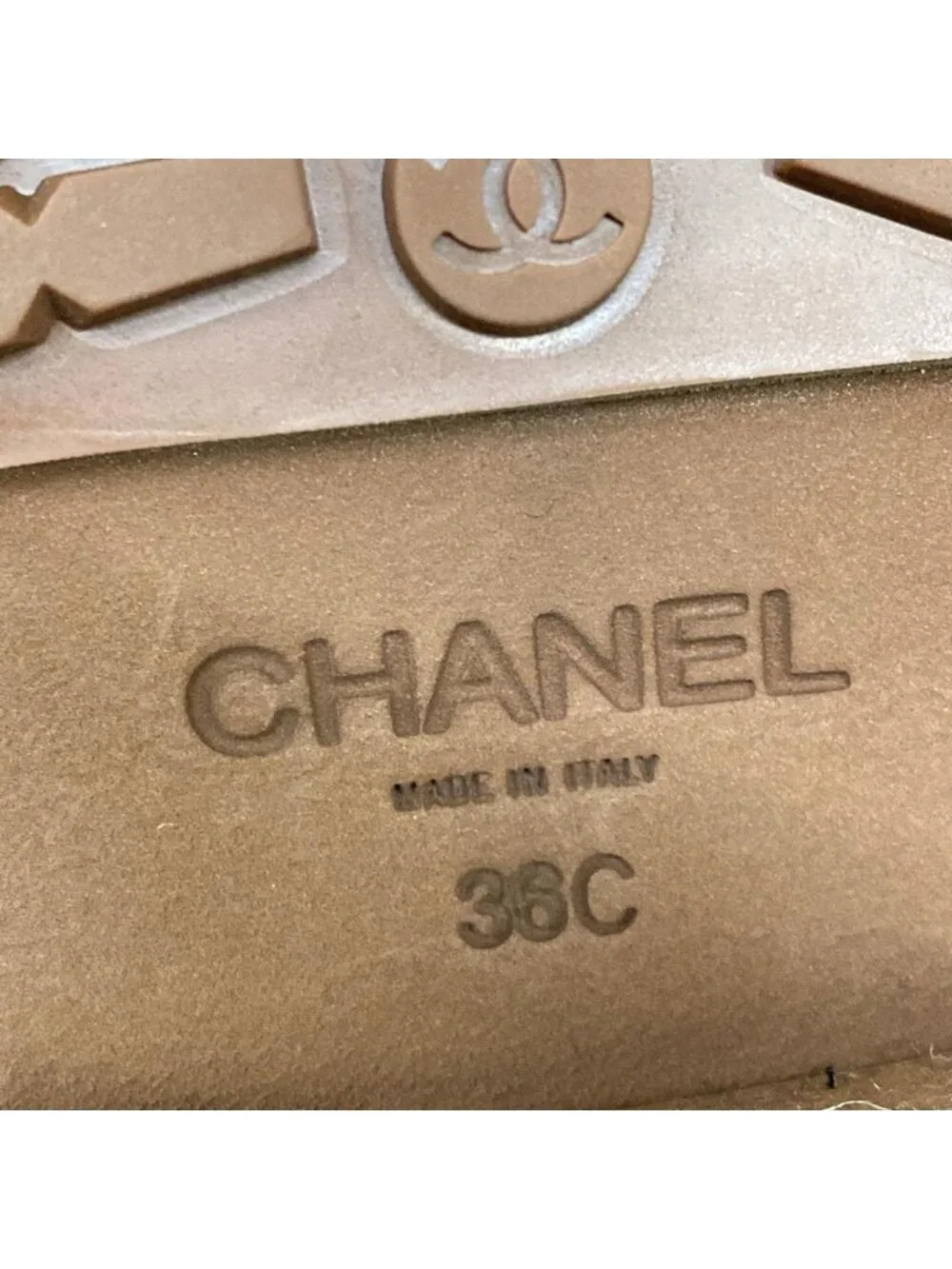 Chanel Loafers 36 C Quilted Brown Gold CC Logo